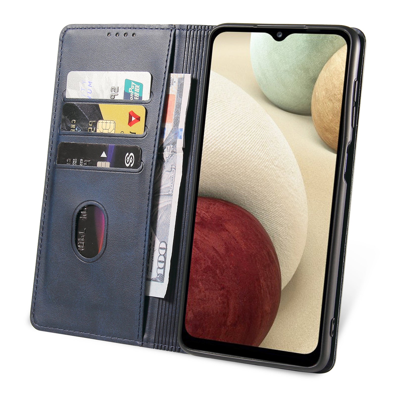 For Samsung Galaxy A12 Flip Leather Phone Wallet Case Stand Calf Texture Magnetic Protective Phone Cover For Samsung Galaxy A12 Flip Leather Phone Wallet Case Stand Calf Texture Magnetic Protective Phone Cover